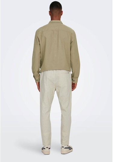 Only & Sons Erkek Onslinus Beli Lastikli Keten Pantolon 22024966 Bej