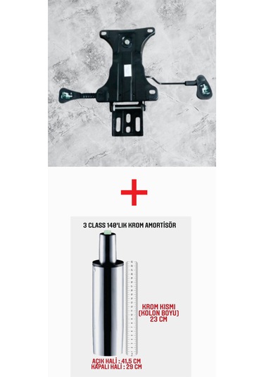 Çift Kollu Kuyruklu Mekanizma+140'lık Krom Amortisör