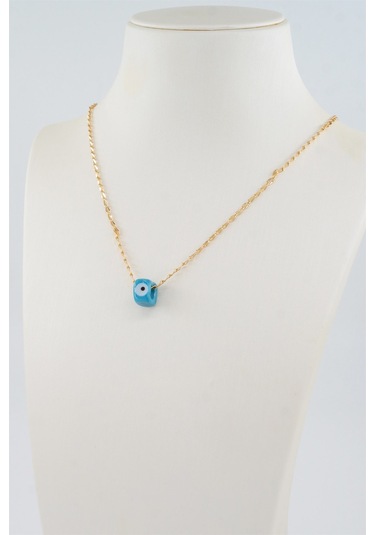 Kadın Cam Nazar Boncuklu Kolye - ALTIN Gold