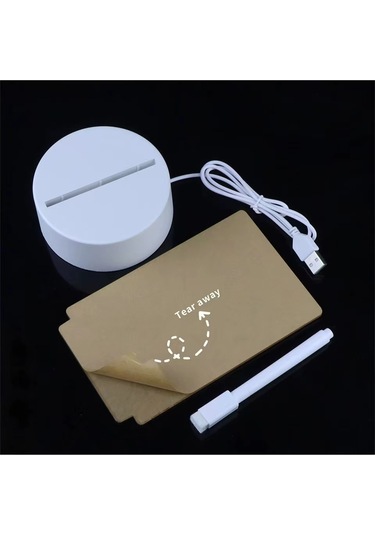 Yaratıcı Led Yazı Tahtası 7 Renkli Gece Lambası, Dokunmatik Ve Uzaktan Kumanda 9 Çok Renkli