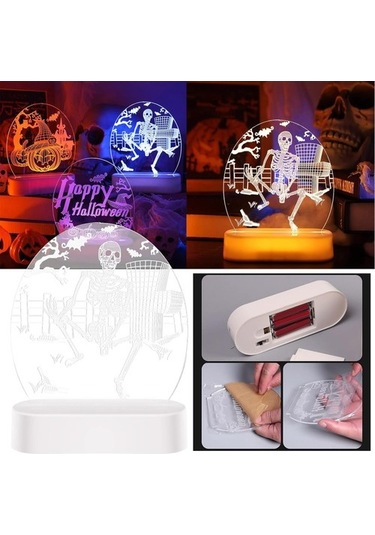 Szypzstore Cadılar Bayramı Led Dizi Işıkları Cadılar Bayramı Dekoratif Işıklar 3d Süsler Gece Işıkları Kabak Işıkları Pil Işıkları Doğum Günü Süslemeleri Oohvfl Renkli
