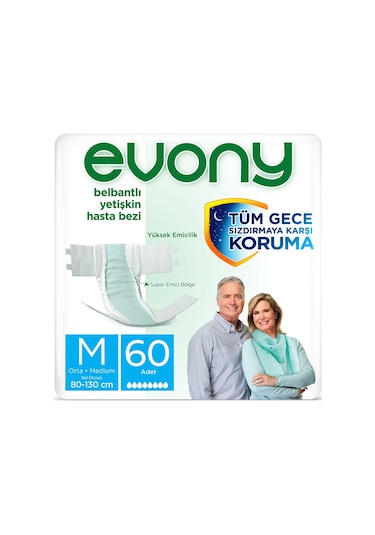 Evony Yetişkin Hasta Bezi M 60 Adet