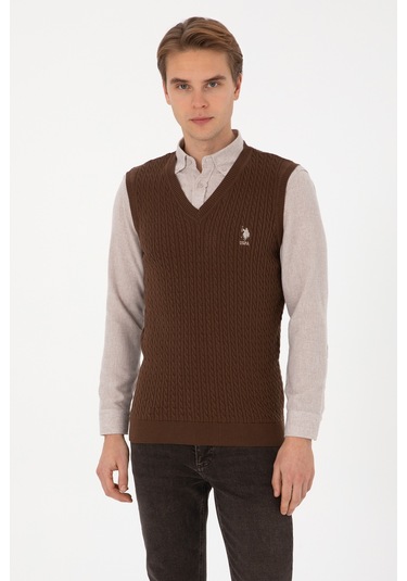 U.s. Polo Assn. Erkek Kahverengi Süveter 50318160-vr029 Kahverengı