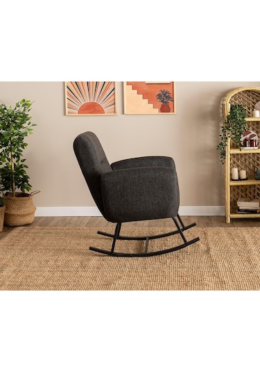 Pafu Kono Tv / Dinlenme / Baba / Emzirme Koltuğu Sallanan Sandalye - Keten Koyu Gri