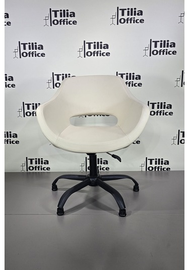 Monaco Çalışma Kesim Kuaför Koltuğu Yonca Sabit Siyah Ayak Krem