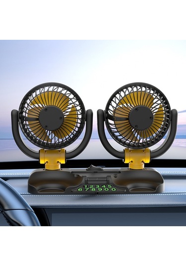 Suıtu Araba Katlanabilir Soğutma Fanı Otomobil Yaz Sıcaklığı Azaltma Fanı, Model: Çift 12v Çakmak Enerjili