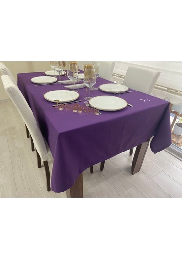 Sıvı Geçirmez Dertsiz Masa Örtüsü Mor