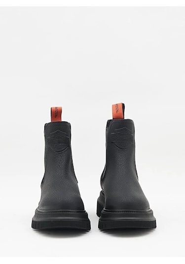 Harley Davidson Mourir Siyah Baskılı Deri Kadın Bot Postal Ayakkabı Siyah-Baskılı-Deri