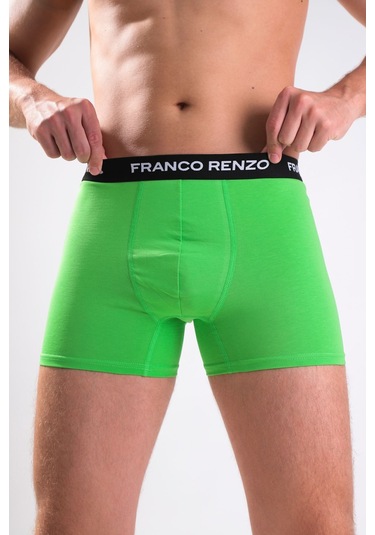 Franco Renzo Erkek 6'lı Lüx Kutulu Pamuklu Ve Likralı Boxer Çağla - Hardal - Gri -yeşil - Kırmızı - Laci
