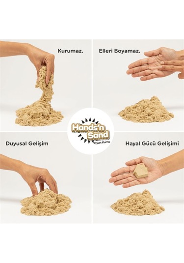 Playever Hands'n Sand Doğal Kinetik Kum 1kg - Naturel Krem