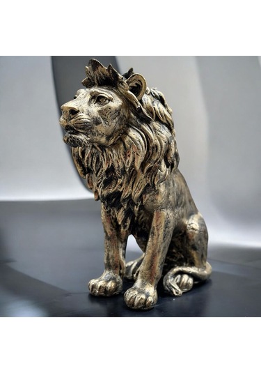 Dekoratif Polyester Büyük Boy Arslan Biblo Gold Eskitme