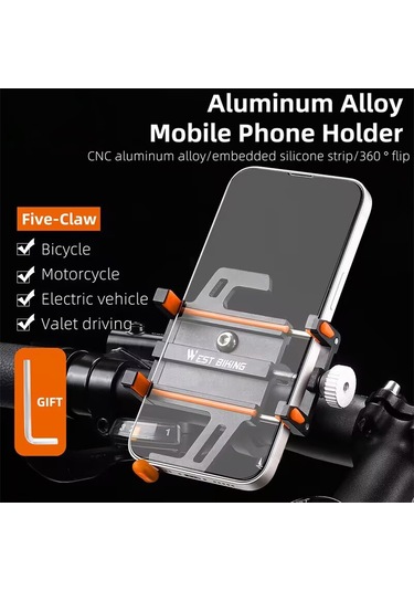 West Bıkıng-cep Telefonu Tutucu Bisiklet Cep Telefonu Navigasyon,y27599r Kırmızı