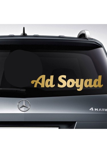 Kişiye Özel Ad Soyad Sticker 2 Adet - Araba Oto Motosiklet Karavan Sticker - 00096 12 Cm