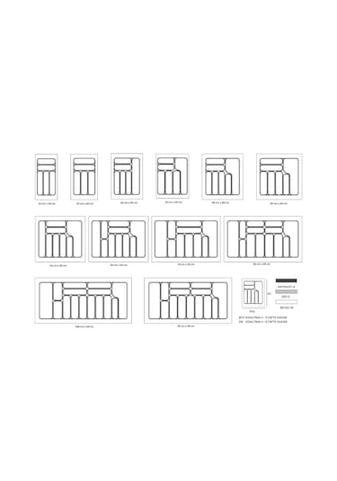 Starax Çekmece İçi Kaşıklık Gri En 34 CM Boy 49 CM