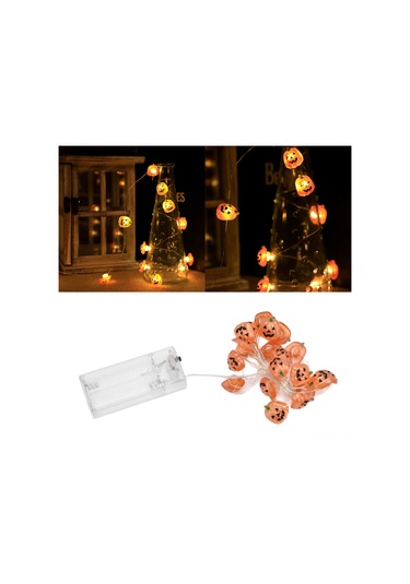 Shineyee Halloween Kabak Şekilli Işıklı Zincir, 2m 20 Led, Dış Ve İç Kullanım, Partiler Ve Dekorasyonlar İçin Pil Dahil Değil Diğer