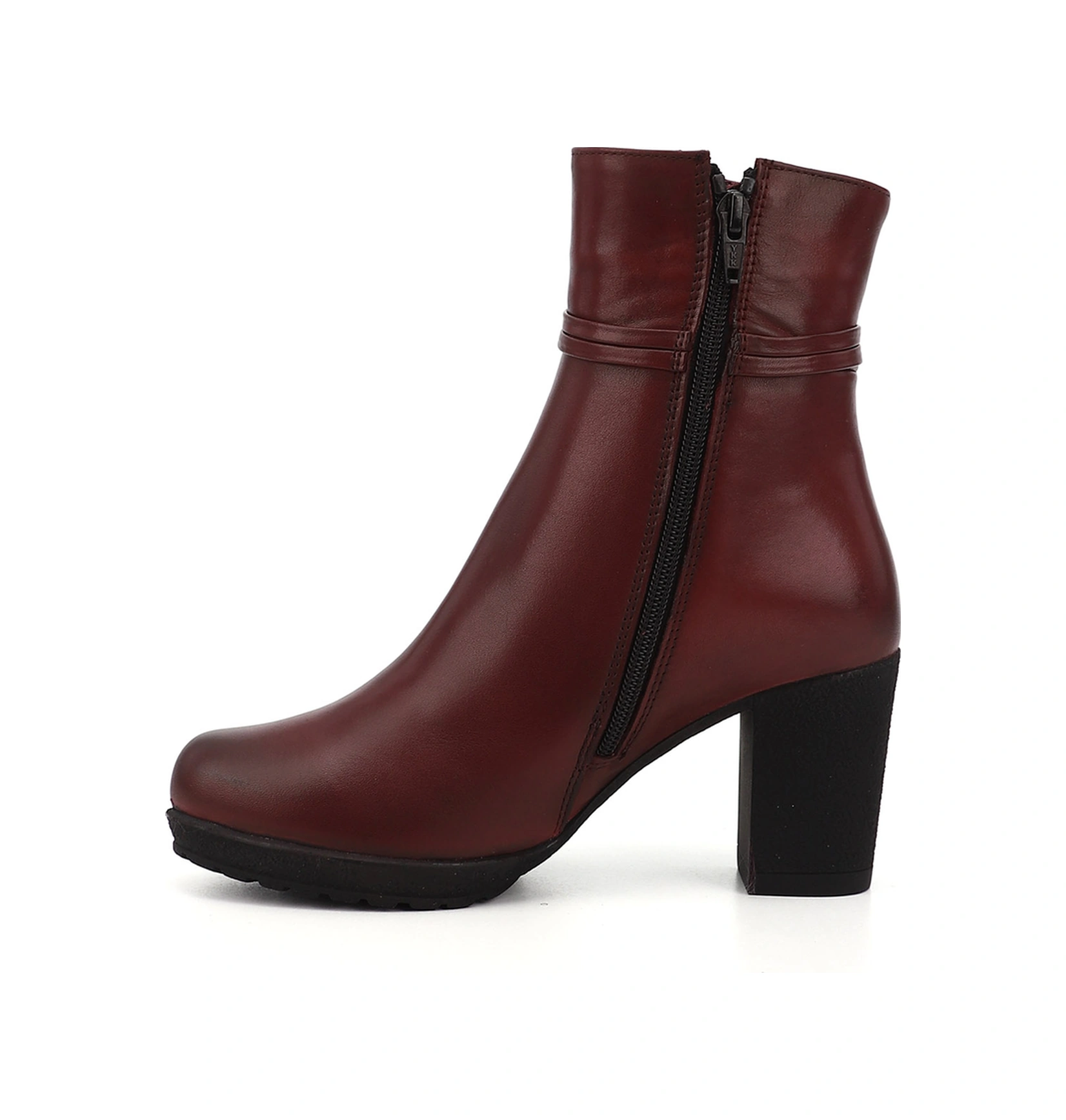 Gönderi R Kadın Bordo Antik Fermuarlı Kalın Topuklu Hakiki Deri Bot Gkzb13451495 Bordo