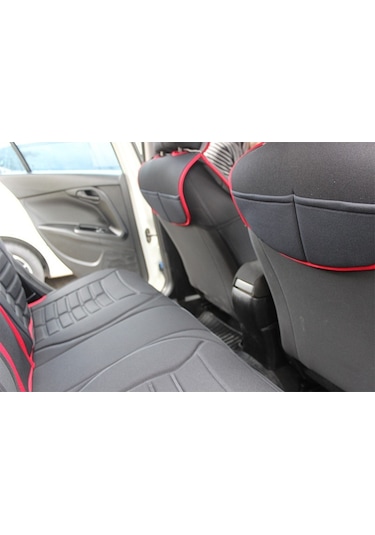 Peugeot 407 Station Wagon Oto Koltuk Minderi Ön Arka 5'li Takım Siyah Kırmızı Fivestar Scr