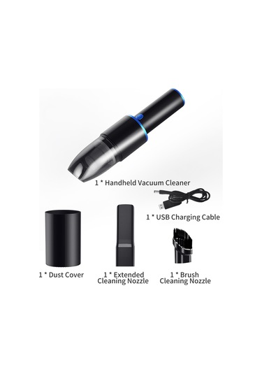 Geeroyoo 120w 10000pa Güçlü Emme Usb Şarjlı El Tipi Süpürge - Mini Araç/ev/ofis Temizliği İçin Gümüş Jm-6603