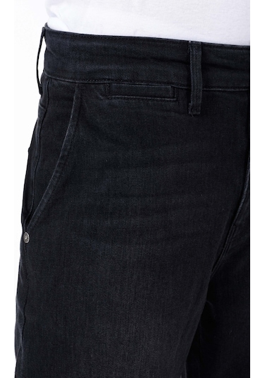 Colins 076 Glen Chino Fit Orta Bel Düz Paça Erkek Siyah Jean Pantolon Cl1068708 Q1.v1 Dn43325 Denim