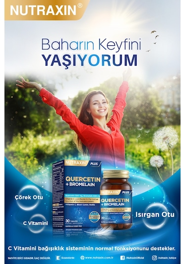 Quercetin Bromelain 30 Tablet - Kuersetin, Bromelain, Çörek Otu, C Vitamini, Isırgan Otu