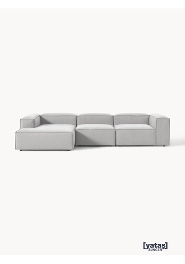 Most Mollis Plus 3 Modül Sol Köşe Koltuk 32 Gri Keten Kumaş Yumuş