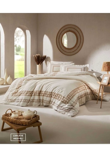 Özdilek Çift Kişilik Nevresim Takımı Aurea Çerçeve Hediyeli Renkli