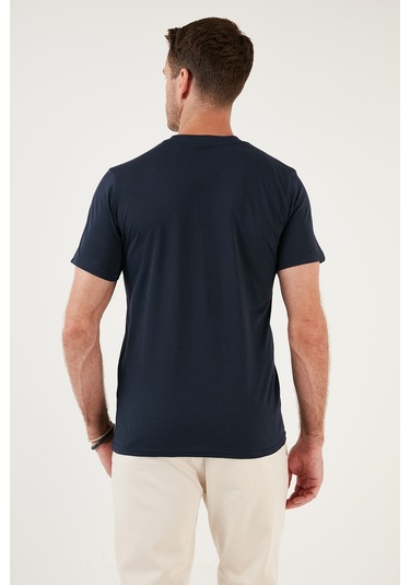 Buratti Pamuklu Regular Fit Bisiklet Yaka Basic Erkek T Shirt 59020201 Indigo