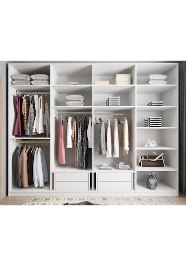 Hugo 8 Kapaklı Dolap Gardırop Beyaz