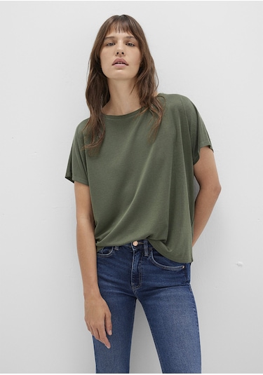 Mavi - Lux Touch Tencel Tm Modal Yeşil Basic Tişört 167245-71551 Yeşil Mavi - Lux Touch Tencel Tm Modal Yeşil Basic Tişört 167245-71551 Yeşil