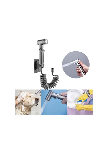 Suntek Magideal Tuvalet Su Püskürtücü Yıkama Butt 2m-hortumlu-gri