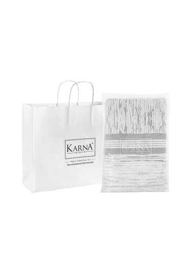 Pamuk Tekli Havlu Jakarlı Karna Premıum Stella - 70 X 140 Gri