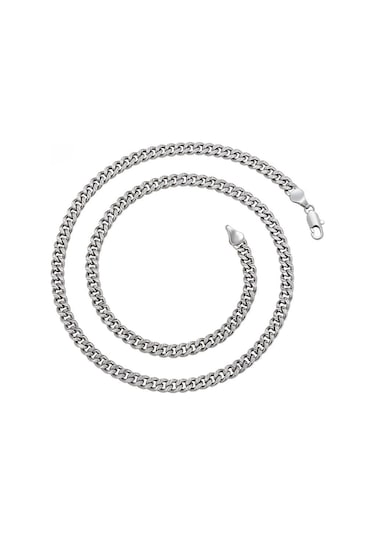 Platin Kaplama Klasik Gurmet Zincir Kolye / 50 Cm Silver
