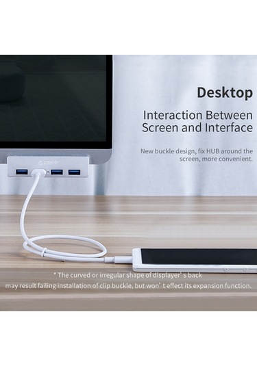 Orıco Mh4pu-p Alüminyum Alaşım 4 Bağlantı Noktası Usb3.0 Klip Tipi Hub Gümüş , Boyut:mh4pu-p Gümüş