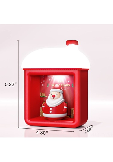 Teltree Usb Şarjlı Çocuk Odası Gece Lambası: 3d Noel Baba Figürlü, 3 Parlaklık Modlu, Manyetik Açma Kapama, Dekoratif Işık Evi Kırmızı