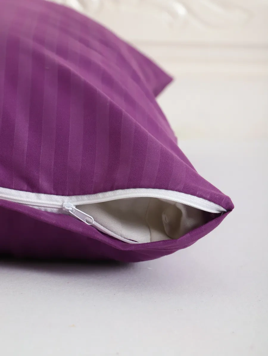 Inteteks Yastık Kılıfları 50x70 2 Adet Poli Saten Çizgili Fermuarlı 250131549 Violet