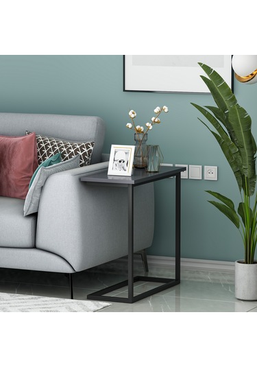 Narin Yan Sehpa, Metal Ayaklı Yan Sehpa, Ev-ofis - Antrasit/siyah Antrasit/siyah