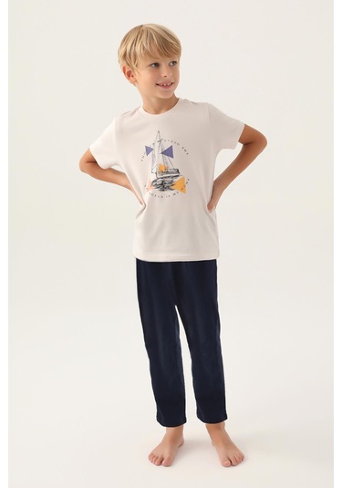 Arnetta 2991 Home Taş Erkek Çocuk Pijama Takımı Taş