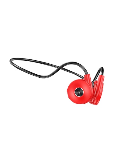 Jeemson M1 Kemikiletim Kulaküstü Kulaklık, Bt5.0, İki Mikrofonlu, Ipx5 Su Geçirmez, Spor İçin Kırmızı