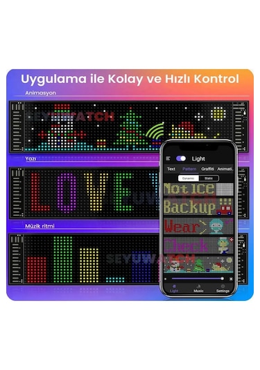 Vtn-24 Led Ekran Panel Cam Yapışan Büyük Boy Araba Yazıs 12cm-59