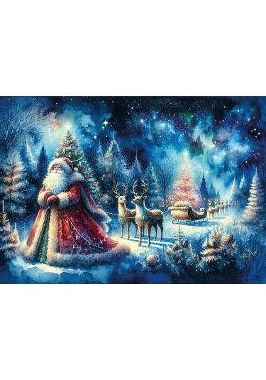 Kuzey Işıkları Ve Noel Baba 260 Parça Puzzle