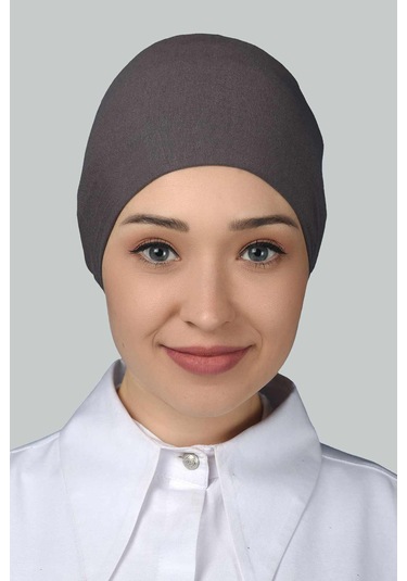 Altobeh Kadın Pratik Dikişsiz Bağcıklı Kaymayan Tesettür Penye Bone - Koyu Vizon