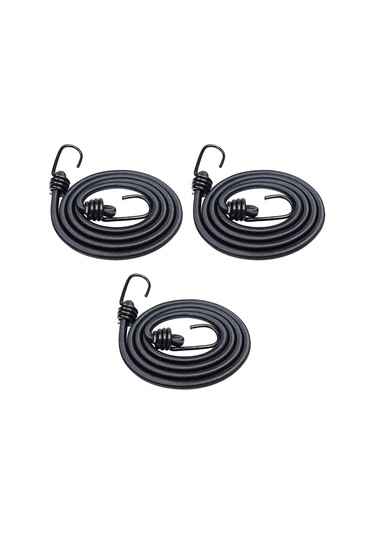 Lemestar 3'lü Paket 120 Cm Esnek Bağlama Kayışı - Bisiklet, Motosiklet, Araba Ve Karavanlar İçin Dayanıklı Kanca Sistemli