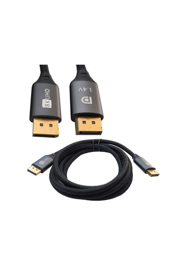 Display 8k Uhd V1.4 Kablo 8k V1.4 Örgülü Display Port Erkek Erkek Kablo 2m