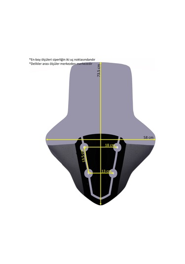 ABV Yamaha N-Max El Korumalı Füme Tur Camı 73.5 x 58 CM (21-25) + Vida Takımı