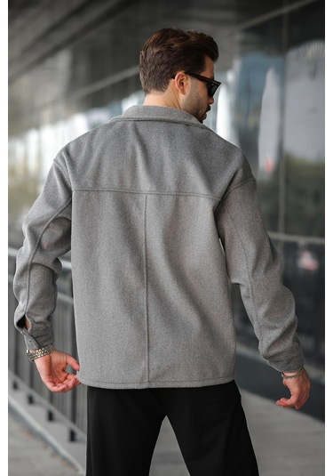 Antrasit Kaşe Gömlek Ceket E6765 Antrasit