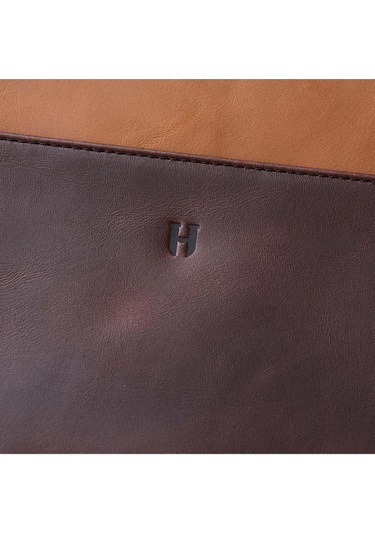 Beverly Hakiki Deri Taba Kahve Kadın Cepli Fermuarlı Rfid Korumalı Portföy Çanta Taba