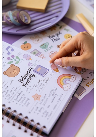 A5 Sticker Book 466 Adet 18 Yaprak Renkli Etiket Defteri Little Daily Joys