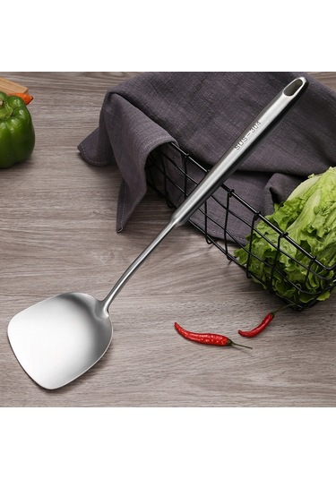 Sones 304 Paslanmaz Çelik Mutfak Ekipmanları Kalınlaştırılmış İçi Boş Saplı Pişirme Aleti, Stil: Spatula