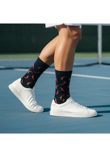 Gost Liria Pepper Socks Desenli Unisex Soket Çorap Siyah