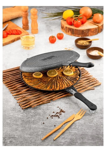 Viatom Döküm Balık Tavası Taşhan Döküm Çift Taraflı